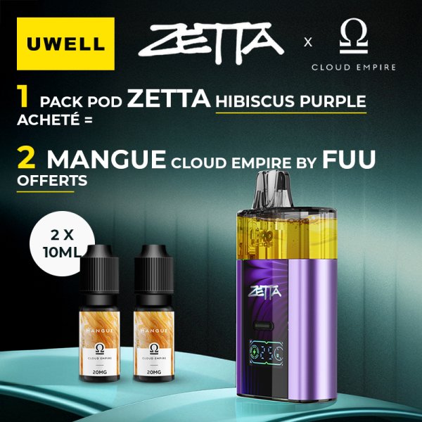[Offer] Buy 1 Zetta Pod Kit Hibiscus Purple, Get 2 Mangue 10ml Cloud Empire by Fuu Free – Uwell