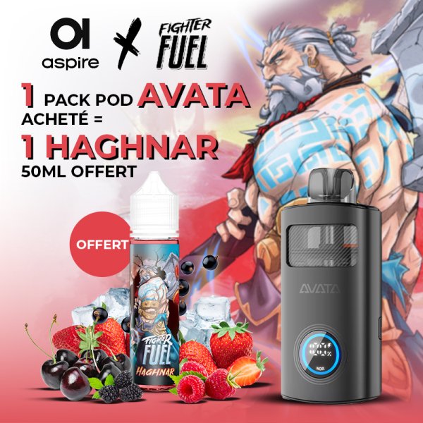 [Offre] 1 Pack Pod Avata Acheté, 1 Haghnar 0mg 50ml Offert - Aspire