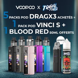[Offer] Buy 5 Drag X3 PnP X Pod Packs, Get 1 Vinci S Pod Pack + 1 Blood Red 0mg 50ml Free - Voopoo