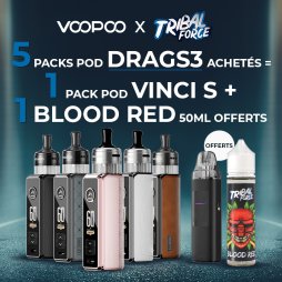 [Offer] Buy 5 Drag S3 PnP X Pod Packs, Get 1 Vinci S Pod Pack + 1 Blood Red 0mg 50ml Free - Voopoo