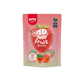 Candy Fruits Fraise 4D 120g - Amos