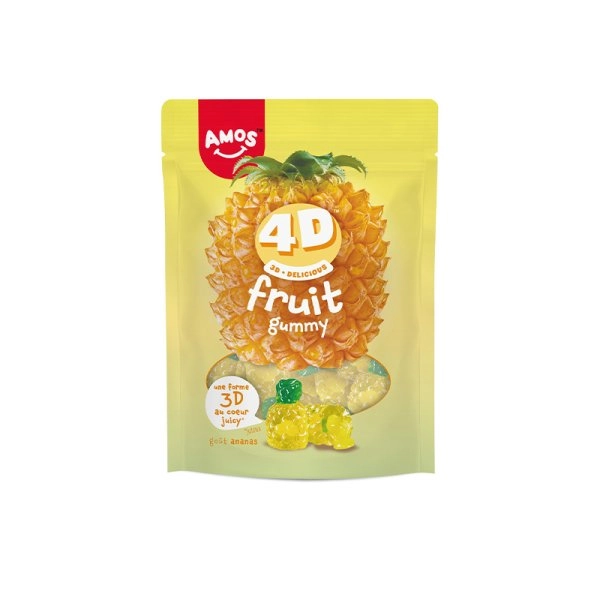 Bonbons Fruit Ananas 4D 120g - Amos