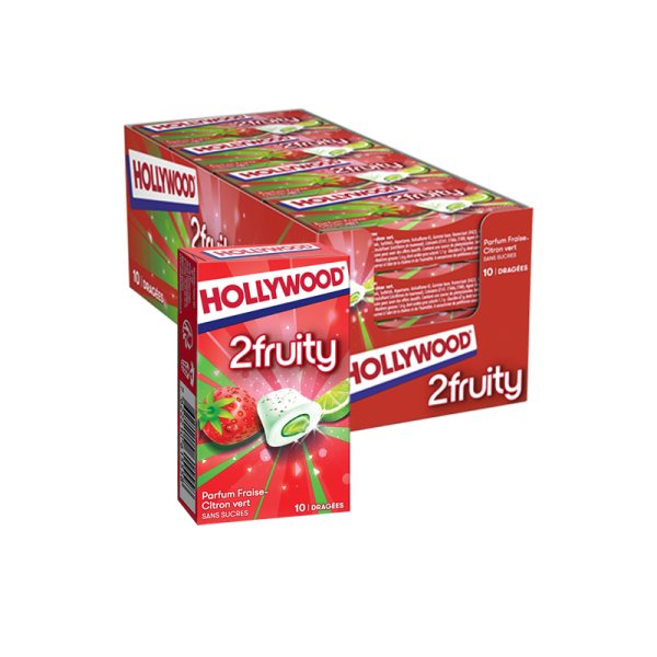 Chewing-Gum Fraise Citron (16 Pièces) - Hollywood