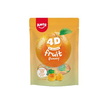 Candy Fruit Orange 4D 120g - Amos