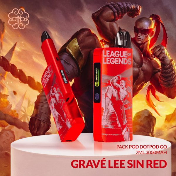Kit Pod dotPod Go 2ml 3000mAh Red Engraved Lee Sin - Dotmod