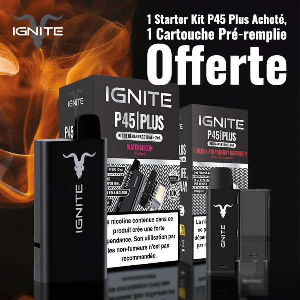 Buy 1 Starter Kit P45 Plus Watermelon, Get 1 Cherry Strawberry Raspberry Pre-filled Cartridge Free - Ignite [Offer]