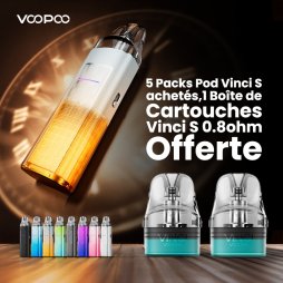 [Offre] 5 Packs Pod Vinci S achetés, 1 Boîte de Cartouches Vinci S 0.8ohm Offerte  - Voopoo