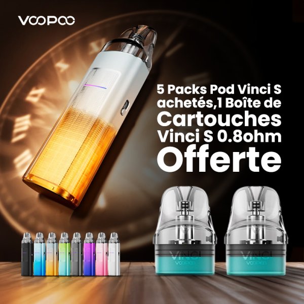 [Offer] Buy 5 Vinci S Pod Kits, Get 1 Box of Vinci S 0.8ohm Cartridges Free – Voopoo