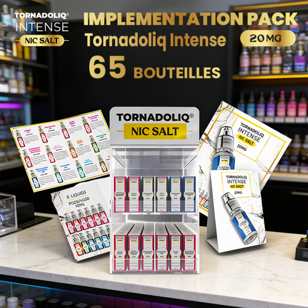 Nic Salts E-liquids Implantation Pack 20mg 10ml  (Best Flavors)  (65pcs) - Intense by Tornadoliq