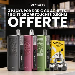 3 Packs Pod Doric Go Achetés, 1 Boîte de Cartouches 0.6ohm Offerte - Voopoo [Offre]