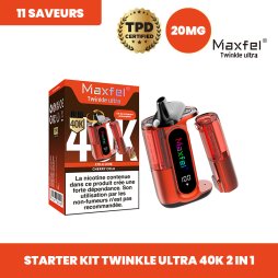 Starter Kit Twinkle Ultra 40K 2 en 1 1200mAh 2% - Maxfel