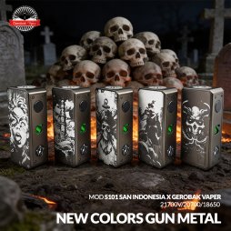 Mod S101 21700/18650 New Colors Gunmetal - San Indonesia x Gerobak Vaper