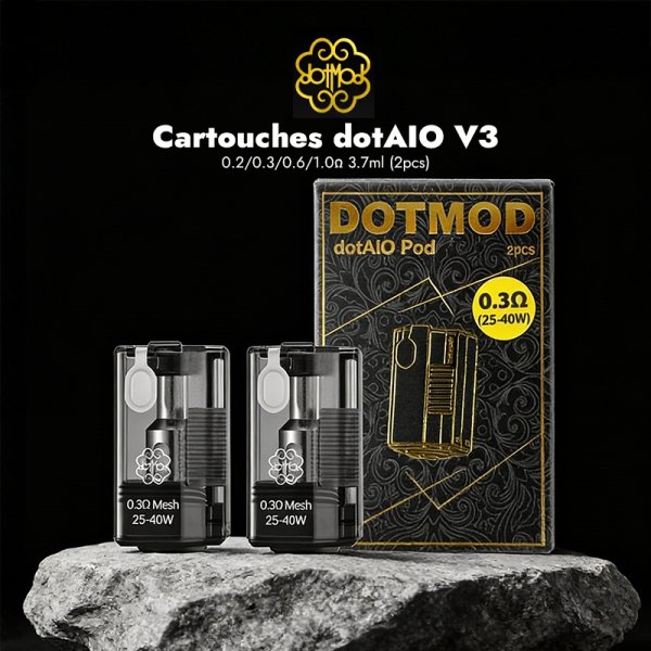 Cartridges dotAIO V3 0.3/0.6/1.0Ω 3.7ml (2pcs) - Dotmod