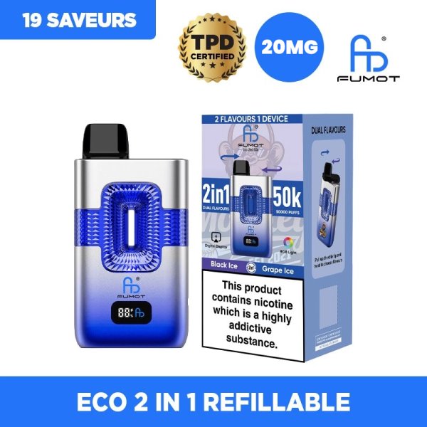 ECO 2in1 Refillable 50000 Puffs 20mg - Fumot