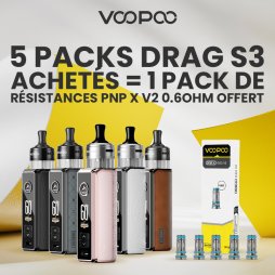 Buy 5 Drag S3 Pod Kits, Get 1 Box of PnP X V2 0.6ohm Coils For Free - Voopoo [Offer]