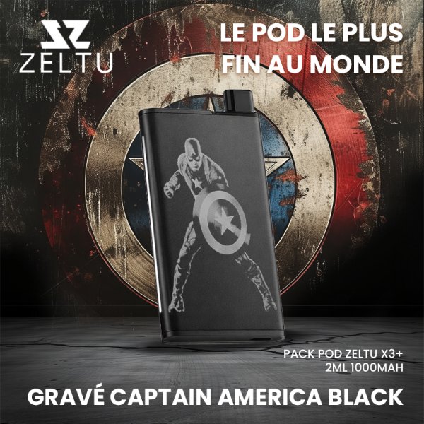 Pack Pod Zeltu X3+ 2ml 1000mAh Gravé Captain America - Zeltu