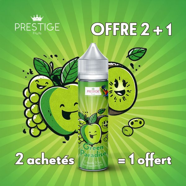 2 Green Paradise 0mg 50ml purchased, 1 For Free - Oasis by Prestige Fruits [Offer]