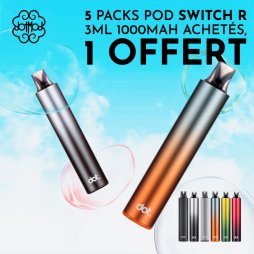 5 Packs Pod Switch R 3ml 1000mAh Achetés, 1 Offert - DotMod [Offre]