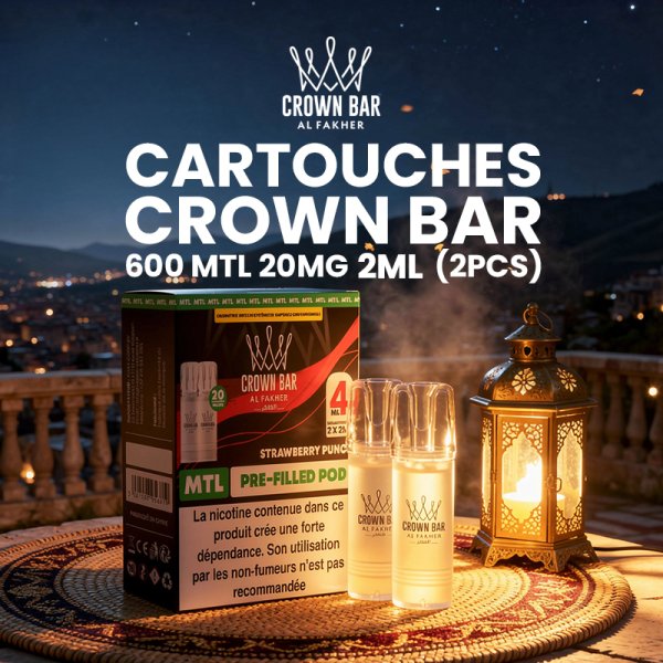 Crown Bar 600 MTL Pre-filled Cartridges 20mg 2ml (2pcs) - Al Fakher