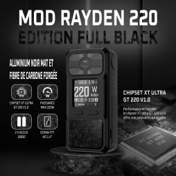 Mod Rayden 220 Full Black - BD Vape