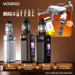 3 packs Drag 6 achetés, 1 boîte de résistances PnP-X V2 0.15 Ω + 1 Blood Red 50 ml offerts [Offre] – Voopoo
