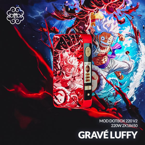 Mod dotBox V2 220W 2x18650 Red Engraved Luffy - Dotmod