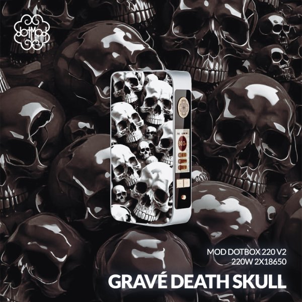 Mod dotBox V2 220W 2x18650 Engraved Death Skull - Dotmod