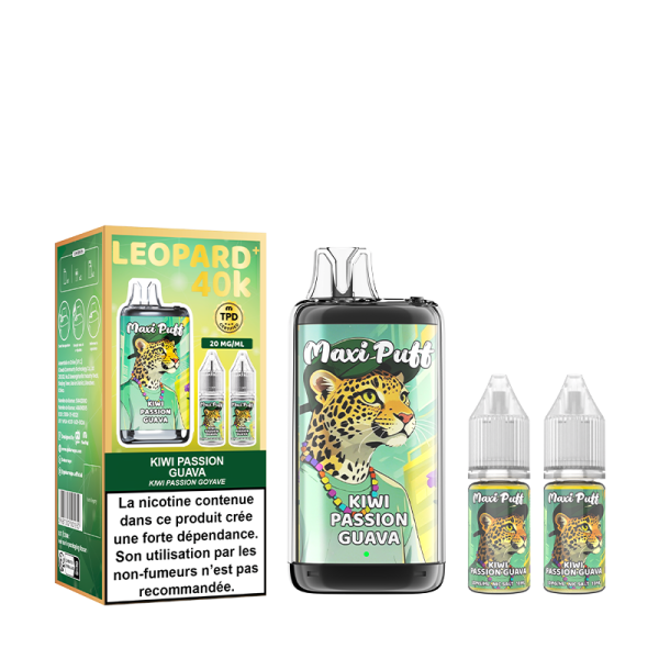 [Sample] Leopard+ 40K 1100mAh 20ml / 2% Kiwi Passion Guava - Maxi Puff