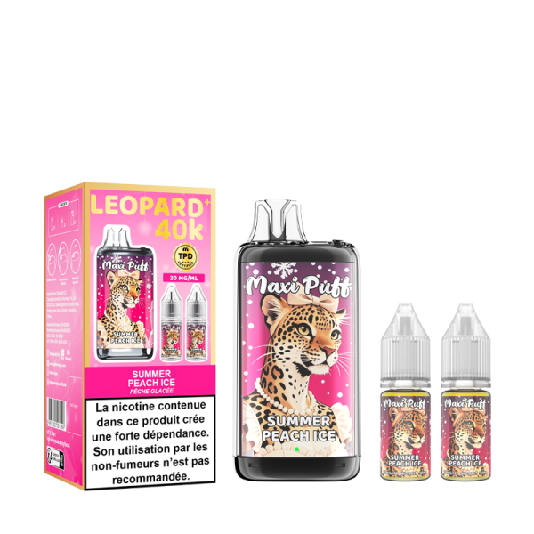 [Sample] Leopard+ 40K 1100mAh 20ml / 2% Summer Peach Ice - Maxi Puff