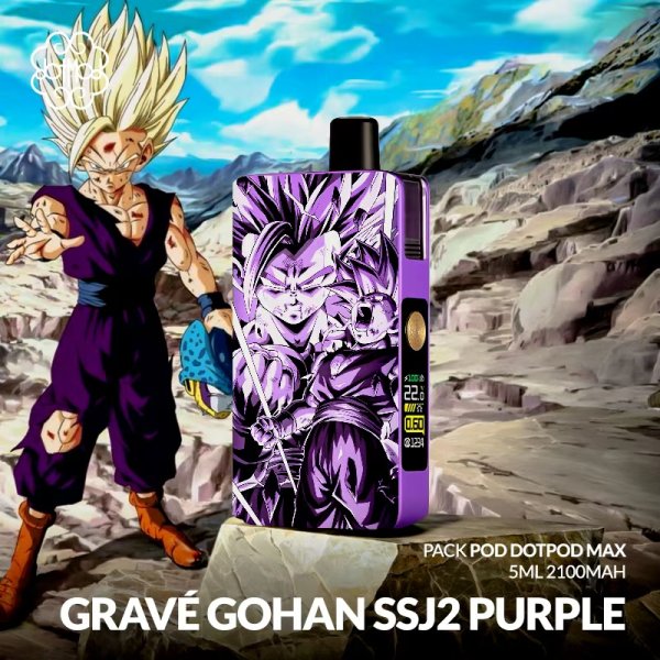 Pack DotPod Max V1.5 5ml 2100mAh Gravé Gohan SSJ2 Purple - Dotmod
