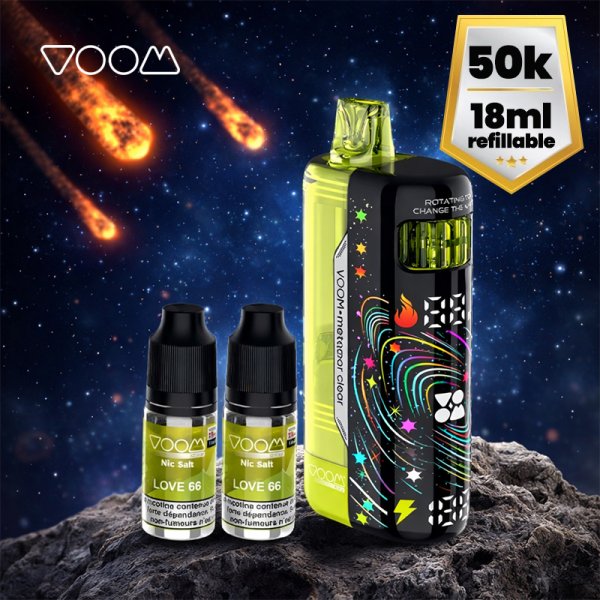 Meteor 50k + 2 E-liquides 1000mAh 18ml / 2% - Voom