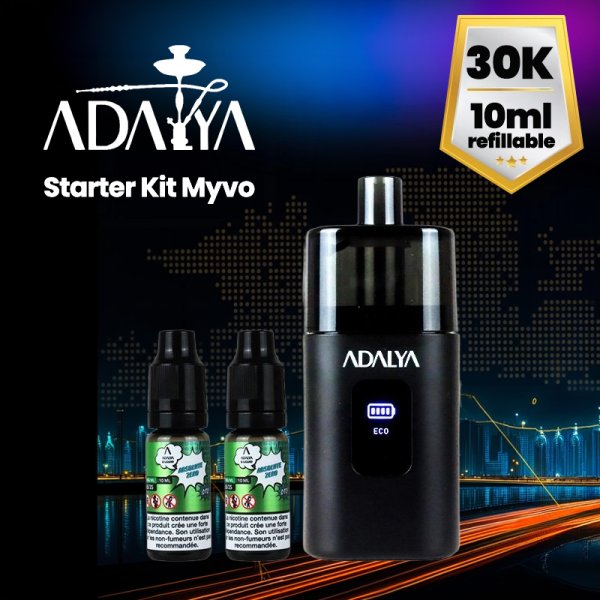[Destockage] Starter Kit Myvo 30K 1300mAh 10ml / 8mg - Adalya
