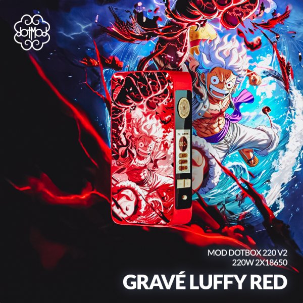 Mod dotBox V2 220W 2x18650 Red Engraved Luffy - Dotmod