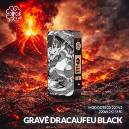 Mod dotBox V2 220W 2x18650 Gunmetal Engraved Dracaufeu - Dotmod