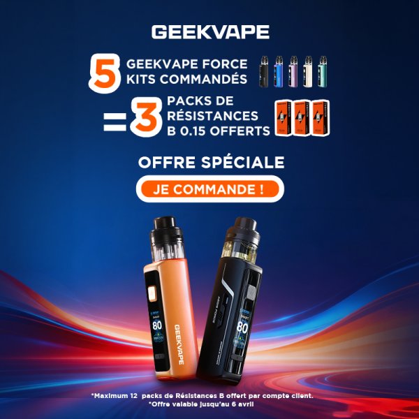 5 Force pod kits purchased, 3 packs of B Boost 0.15ohm coils free - Geekvape [Offer]