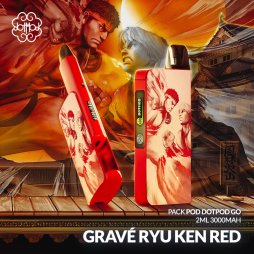 Kit Pod dotPod Go 2ml 3000mAh Red Engraved Ryu Ken - Dotmod