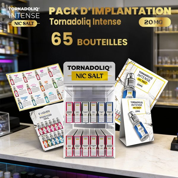 Nic Salts E-liquids Implantation Pack 20mg 10ml  (Best Flavors)  (65pcs) - Intense by Tornadoliq
