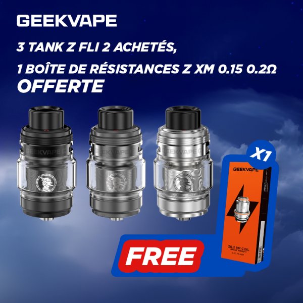 Buy 3 Z Fli 2 Tanks, get 1 box of Z XM 0.15 ohm coils free - Geekvape [Offer]