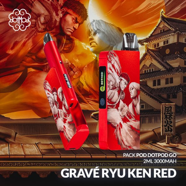 Pack Pod dotPod Go 2ml 3000mAh Gravé Ryu Ken Red - Dotmod