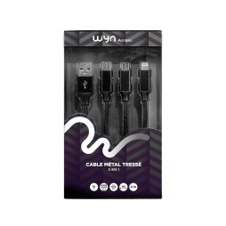1-meter Black Reinforced 4-in-1 Universal Cable (1 pc) - WYN Access