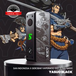 Box S101 21700/20700/18650 Yasuo Engraved Black - San Indonesia X Gerobak Vaper