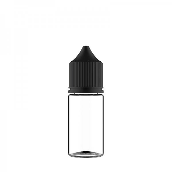 Unicorn bottle Short Transparent Black Cap 30ML V3 - Chubby Gorilla