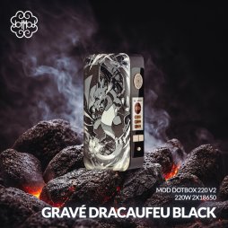 Mod dotBox V2 220W 2x18650 Engraved Dracaufeu - Dotmod
