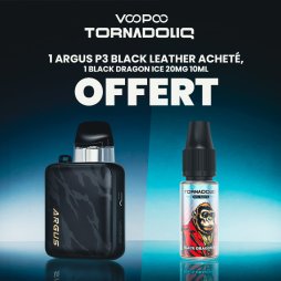 1 Pack pod Argus P3 Black Leather acheté, 1 Black Dragon Ice 20mg 10ml offert  - Voopoo [Offre]