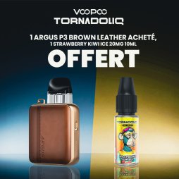 1 Argus P3 Brown Leather pod kit purchased, 1 Strawberry Kiwi Ice 20mg 10ml free  - Voopoo [Offer]