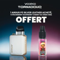 1 Pack pod Argus P3 Silver Leather acheté, 1 Strawberry Raspberry Cherry Ice 20mg 10ml offert  - Voopoo [Offre]