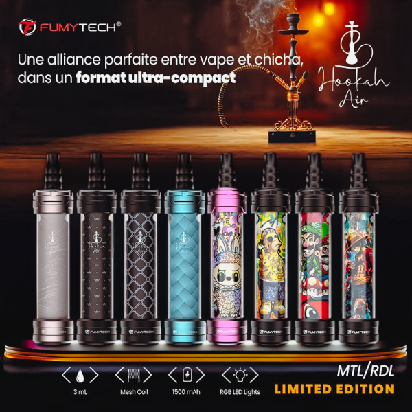 Portable E-Shisha Hookah Air Mini 3ml 1500mAh Limited Edition - Fumytech