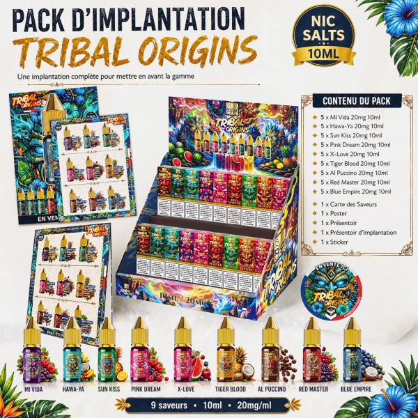 Nic Salts E-liquids Implantation Pack 20mg 10ml (45pcs) - Origins by Tribal Force