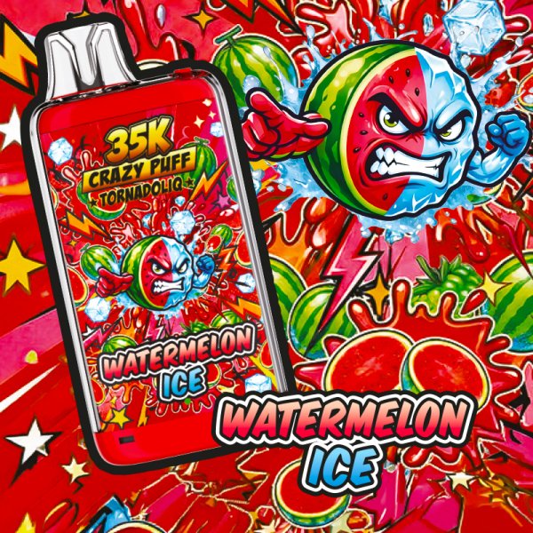 [Sample] Crazy Puff 35K (Watermelon Ice) 1100mAh 20ml / 2% - Tornadoliq