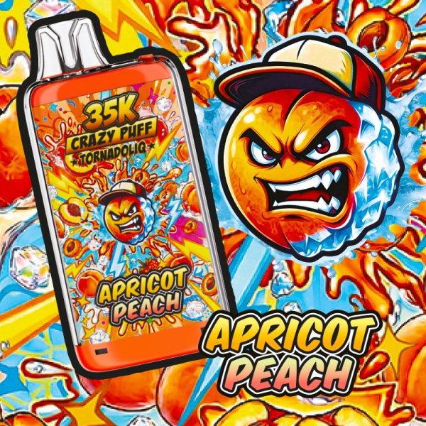 [Sample] Crazy Puff 35K (Apricot Peach) 1100mAh 20ml / 2% - Tornadoliq